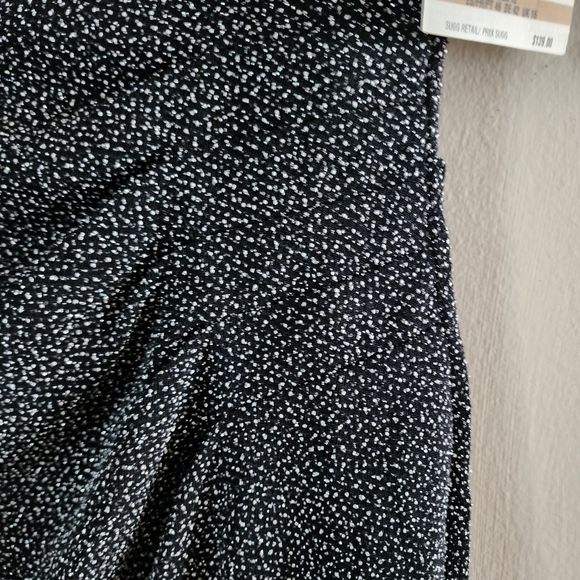 NWT Anne Klein Black With Sparkle Dress Rouching Sleeveless Cocktail Party Sz 12 - Picture 7 of 8